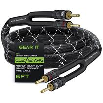 Cabo de alto-falante GearIt 12AWG com ponta de banana banhada a ouro de 6 pés