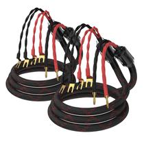 Cabo de alto-falante Tertullus Biwire 8 Spade Plugs 4 Banana Plugs