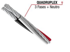 Cabo De Aluminio Com 25 Metros Neutro Nú Quadruplex 25mm