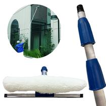 Cabo de Alumínio Extensão Telescópica 9 Metros 3 Estágios + Rodo 35cm Combinado 2 em 1 Vidros Para Lugares Altos Alcance Cabo de Alumínio Extensão Telescópica 9 Metros 3 Estágios + Rodo 35cm Combinado 2 em 1 Vidros Para Lugares Altos Alcance