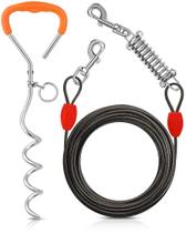 Cabo de amarração para cães Petbobi de 9 m para serviços pesados com estaca de 41 cm