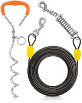 Cabo de amarração para cães Petbobi, estaca de 15 cm, 15 m para serviços pesados