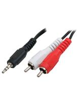 Cabo de Áudio 1 P2 Estéreo +2 Rca Macho 1,50 Metros Níquel Cabo de Áudio 1 P2 Estéreo +2 Rca Macho 1,50 Metros Níquel