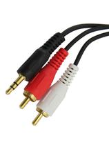 Cabo de Áudio 2rca + P2 Estéreo Gold 1,80m