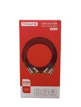 Cabo de Áudio 2RCA para 2RCA 90cm com Conectores Banhados a Ouro - Tomate MCB-046 Cabo de Áudio 2RCA para 2RCA 90cm com Conectores Banhados a Ouro - Tomate MCB-046