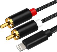 Cabo de áudio Adaptador RICUPON Lightning para RCA para iPhone