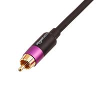 Cabo de áudio Amazon Basics 1 RCA para subwoofer de 15 m banhado a ouro