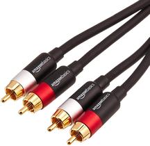 Cabo de áudio Amazon Basics 2 RCA para amplificador de 2m preto Cabo de áudio Amazon Basics 2 RCA para amplificador de 2m preto