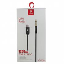Cabo De Áudio Auxiliar P2 3.5mm Para Usb-c Fancy Cy-05 1,2m Cabo De Áudio Auxiliar P2 3.5mm Para Usb-c Fancy Cy-05 1,2m