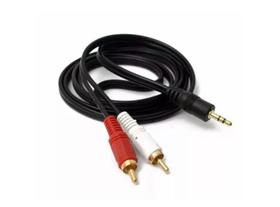 Cabo de Audio Auxiliar P2 X 2 RCA 3.5MM 1.5M Preto