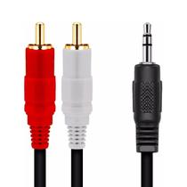 Cabo De Áudio Auxiliar P2 X 2 Vermelho E Branco Som Notebook - Cable