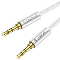 Cabo de áudio auxiliar SYNCWIRE Long 2m Nylon Braided Silver
