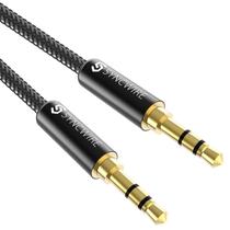 Cabo de áudio auxiliar Syncwire Long 2m para fones de ouvido preto Cabo de áudio auxiliar Syncwire Long 2m para fones de ouvido preto