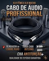 Cabo de Áudio Blindado Canon XLR Fêmea XLR Macho 2 Metros Cabo de Áudio Blindado Canon XLR Fêmea XLR Macho 2 Metros