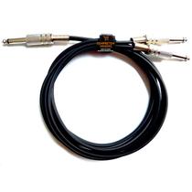 Cabo de Áudio Blindado Y P10 Mono P10 Mono Duplo 6 Metros Cabo de Áudio Blindado Y P10 Mono P10 Mono Duplo 6 Metros