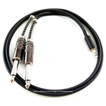 Cabo de Áudio Blindado Y P2 Estéreo P10 Mono Duplo 7 Metros