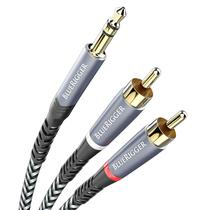 Cabo de áudio BlueRigger 3,5 mm para RCA macho 3m Braided Metal Shell Cabo de áudio BlueRigger 3,5 mm para RCA macho 3m Braided Metal Shell