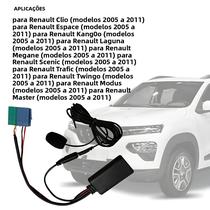 Cabo De Áudio Bluetooth 6 Pinos Adaptador AUX-IN Para Carro Com Microfone Para Clio Espace Megane