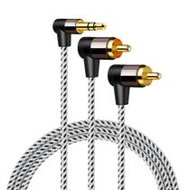 Cabo de áudio: criação de cabo de áudio: 3,5 mm para RCA, ângulo de 0,5 m, macho para macho