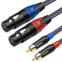 Cabo de áudio Disino Dual XLR fêmea para Dual RCA macho de 1,5 m