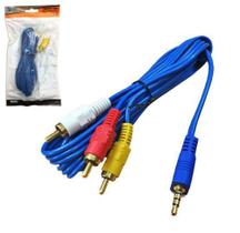 Cabo De Audio E Video 3rca X P3 Reforcado Azul 1,5mx3,2mm De - Oem