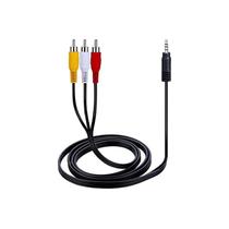 Cabo de áudio e vídeo de 3,5 mm para RCA 3x1 Tri-Stereo 1,8 m