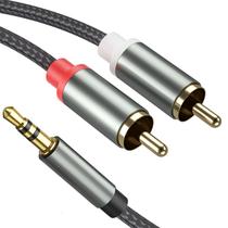 Cabo de áudio Froggen 3,5 mm para RCA 1 m trançado de nylon