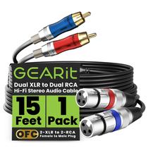 Cabo de Áudio GEARit Duplo XLR Fêmea para Duplo RCA Macho 4,5 m Cabo de Áudio GEARit Duplo XLR Fêmea para Duplo RCA Macho 4,5 m