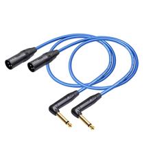 Cabo de áudio HUALEU 1/4 TS para XLR Microfone macho de 3 pinos de 3,3 pés