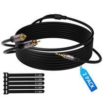Cabo de áudio Kxable 3,5 mm para RCA 2 macho de 8 pés para fone de ouvido, MP3