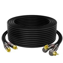 Cabo de áudio Mygatti 2RCA para 2RCA estéreo de 20 pés com ângulo de 90 Cabo de áudio Mygatti 2RCA para 2RCA estéreo de 20 pés com ângulo de 90
