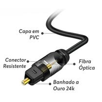 Cabo de Áudio Óptico 1,5 Metros Kapbom