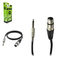 Cabo de audio p10 macho mono x xlr femea preto x-cell 5m