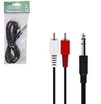 Cabo De Audio P10 Macho X 2Rca Macho Preto 1,5M Na Solapa