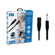 Cabo De Áudio P10 Mono Para Xlr Cannon Macho 10 Metros