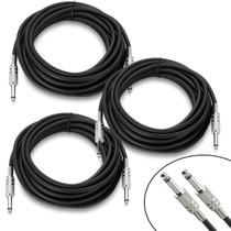 Cabo De Áudio P10/p10 Mono De 10 Metros Mxt Para Guitarra E Violão - 3 Unidades