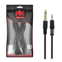 Cabo De Áudio P2 3,5mm Jack Mono Para P10 Mono 5 Metros