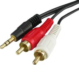 Cabo de Áudio P2 para 2 RCA Stereo - 1,8 metros P2 M X 2 RCA M