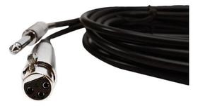 Cabo De Áudio Para Microfones P10 Mono Xlr Fêmea 5 Metros