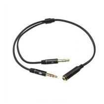 Cabo De Audio Plug P3 Femea x 2 P2 Macho Pc Notebook Headset Computador - It Blue