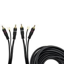 Cabo de Áudio Profissional Automotivo 2 Rca Para 2 Rca 5 Metros
