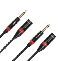 Cabo de áudio Rannsgeer 1/4 TS para XLR macho 0,9 m, pacote com 2 Cabo de áudio Rannsgeer 1/4 TS para XLR macho 0,9 m, pacote com 2