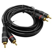 Cabo de audio rca blindado 1 metro preto duplo para som