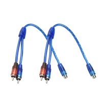 Cabo De Áudio RCA De 12 Polegadas Adaptador Y Splitter Conjunto De 2 Peças Fêmea Para 2 Machos Para