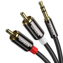 Cabo de áudio UGREEN 3,5 mm para RCA macho de 1 m para alto-falante de telefone