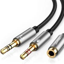 Cabo de Áudio Ugreen, P2 3.5mm Fêmea para 2x P2 Macho, Preto - UG-20899