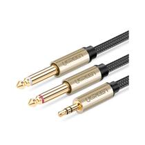 Cabo de Áudio Ugreen P2 TRS para 2x P10 6,35mm de 1M - AV126 Cabo de Áudio Ugreen P2 TRS para 2x P10 6,35mm de 1M - AV126