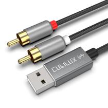 Cabo de áudio USB para RCA Cubilux com DAC de 384 kHz/24 bits de 6 pés