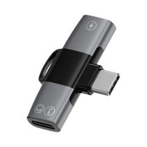 Cabo De Áudio USB Tipo-C Para Jack De 3,5mm 2 Em 1 Adaptador Divisor De Fones De Ouvido Para iPhone