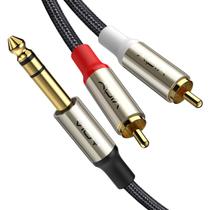 Cabo de áudio VIOY 6,35 mm, quarto de polegada, macho TRS para 2 RCA Cabo de áudio VIOY 6,35 mm, quarto de polegada, macho TRS para 2 RCA